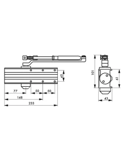 Thirard Ferme-Porte-Ferme-porte automatique hydraulique Design force 3, bras coulissant, argent -