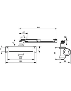 Thirard Ferme-porte automatique réversible hydraulique force 3, noir -