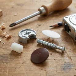 Diall Ferrure-2 ferrures d'assemblage + Goujon ø25 x H. 12 mm