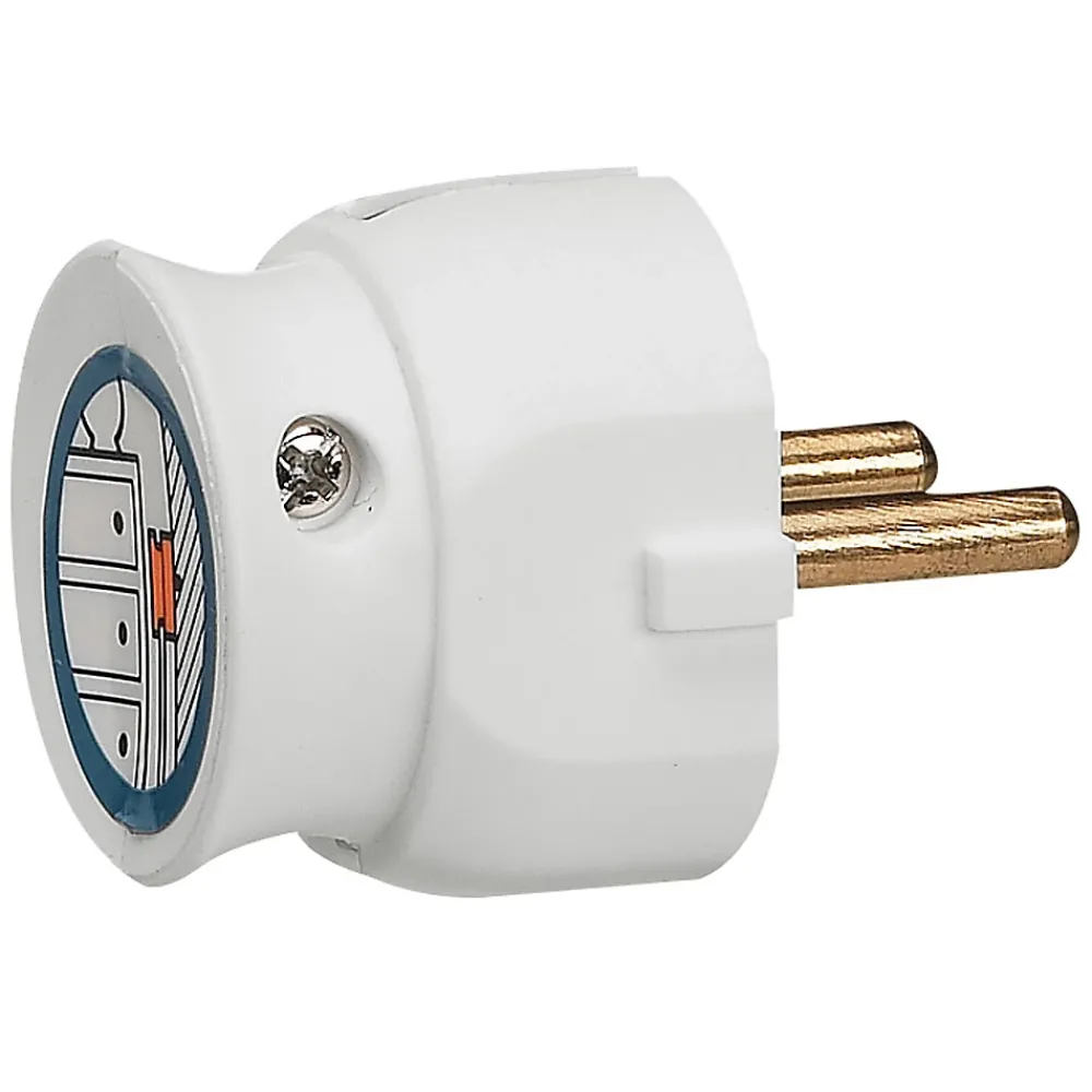 Legrand Fiche extra plate blanche l.37mm H.49mm 16A