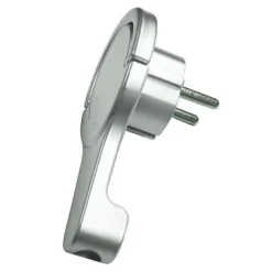 Diall Fiche Électrique-Fiche extra-plate métalisé 16A avec anneau d'extraction