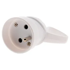 Zenitech Fiche Électrique-Fiche femelle anneau 1 prise 16A 2P+T - Blanc -