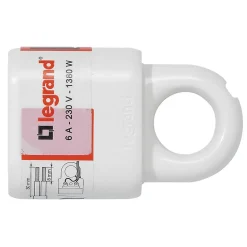 Legrand Fiche femelle 6A 2 P+T blanc avec anneau