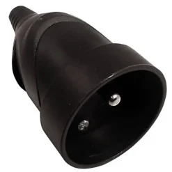 Diall Fiche femelle droite 16A noir glossy