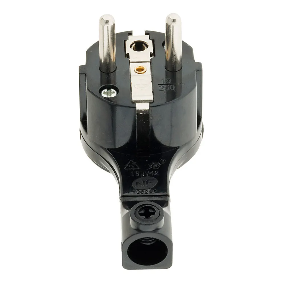 Zenitech Fiche Électrique-Fiche mâle 16A extraplate - Noire -