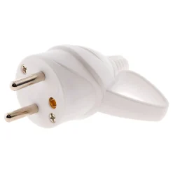 Zenitech Fiche mâle anneau -16A 2P+T - Blanc -
