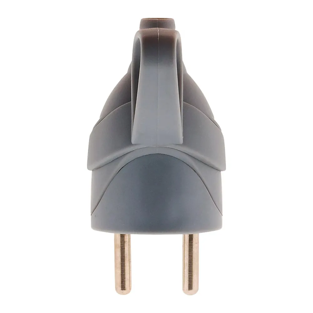 Zenitech Fiche Électrique-Fiche mâle anneau + ergot -16A 2P+T - Gris -