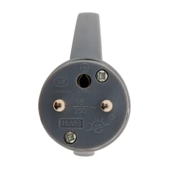 Zenitech Fiche Électrique-Fiche mâle anneau + ergot -16A 2P+T - Gris -