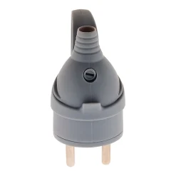 Zenitech Fiche Électrique-Fiche mâle anneau + ergot -16A 2P+T - Gris -