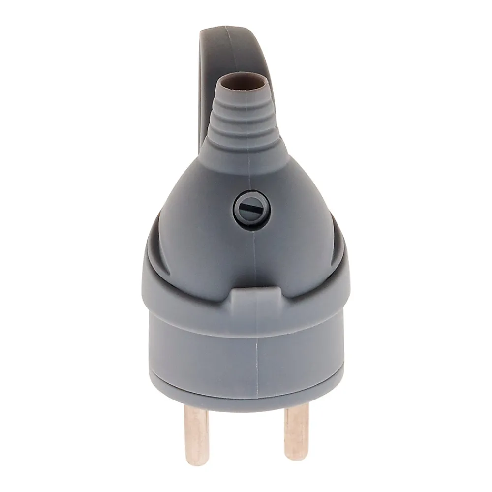 Zenitech Fiche Électrique-Fiche mâle anneau + ergot -16A 2P+T - Gris -
