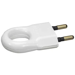 Legrand Fiche Électrique-Fiche mâle 6A 2 P+T blanc avec anneau