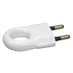Legrand Fiche Électrique-Fiche mâle 6A 2 P+T blanc avec anneau
