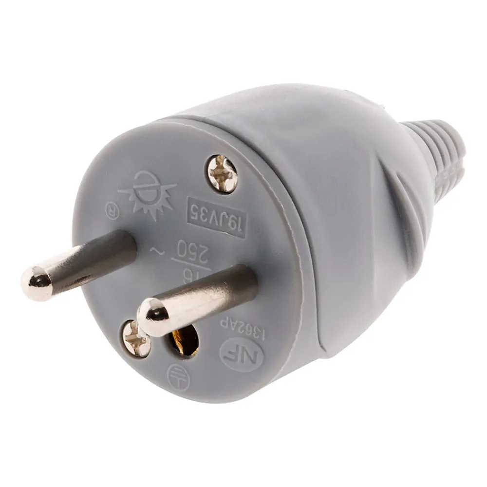 Zenitech Fiche mâle 16A 2P+T - Gris -