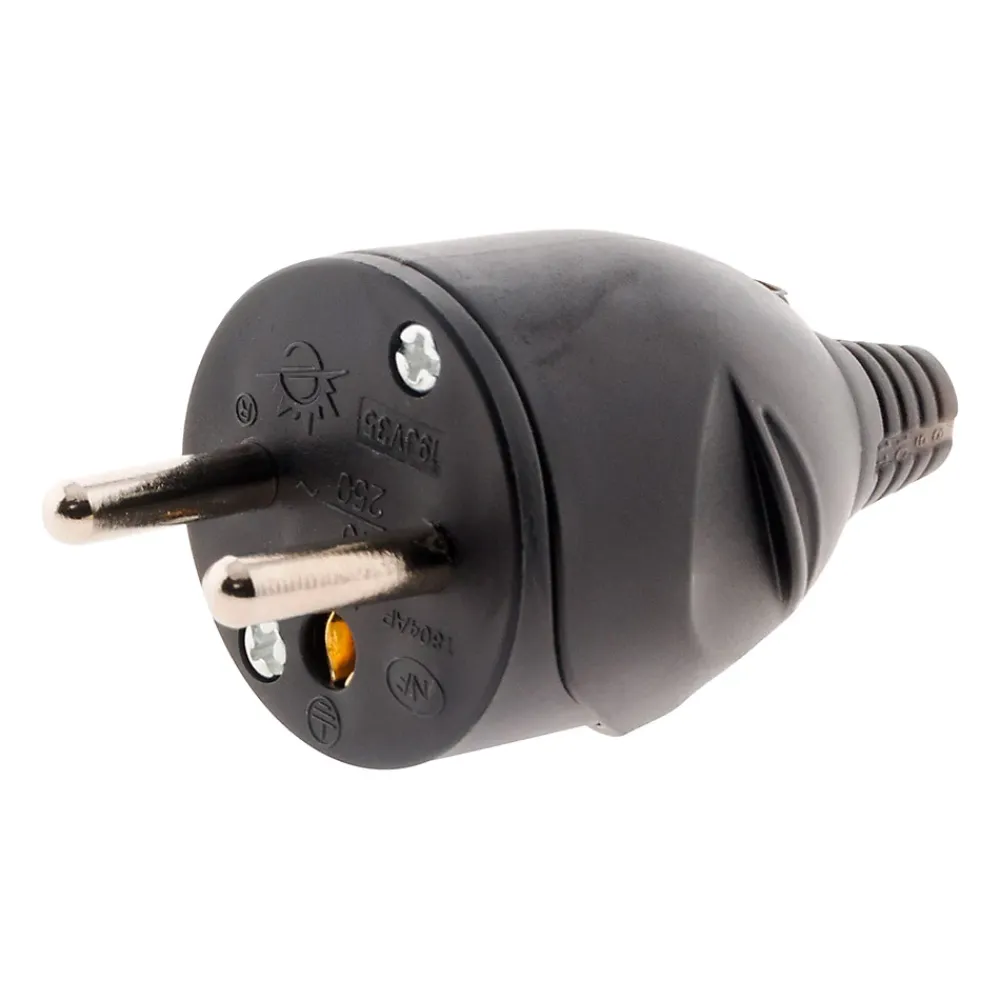 Zenitech Fiche mâle 16A 2P+T - Noir -