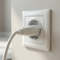 Diall Fiche mâle blanc glossy 6A 2 pôles