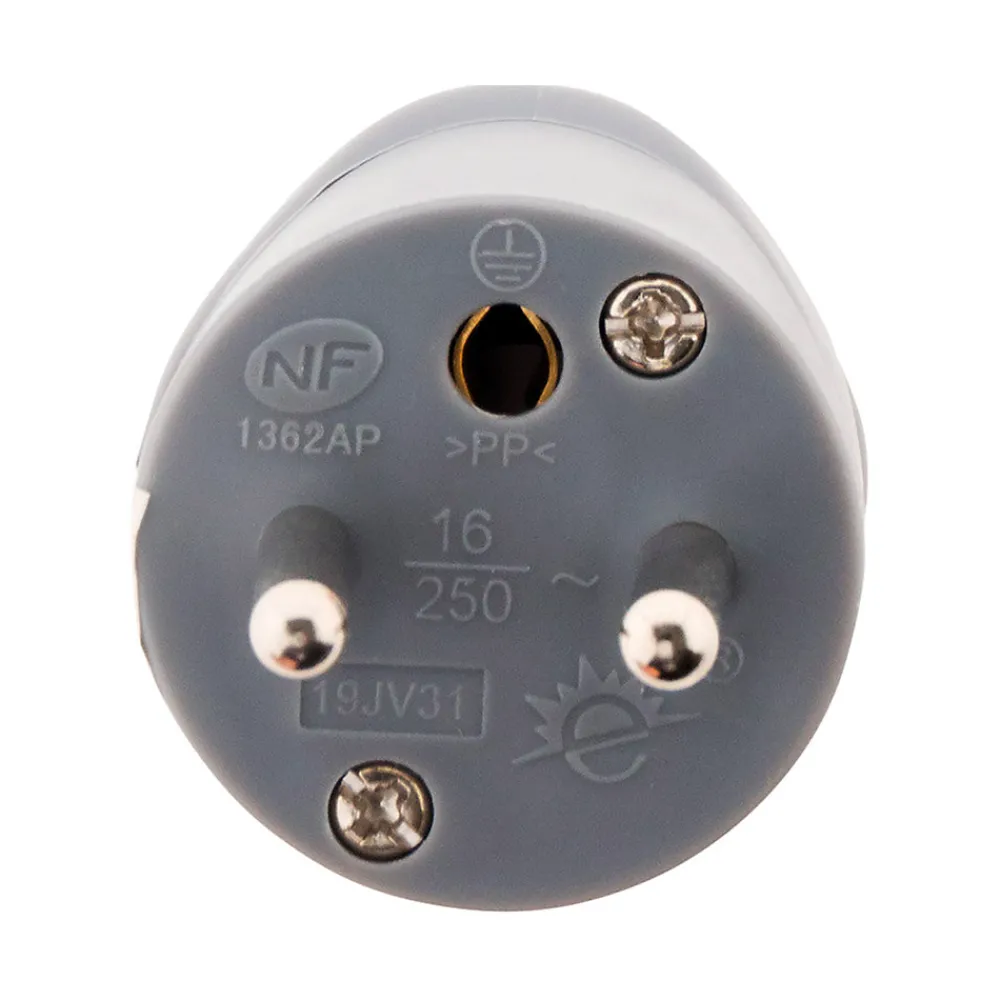 Zenitech Fiche mâle coudée 16A 2P+T - Gris -