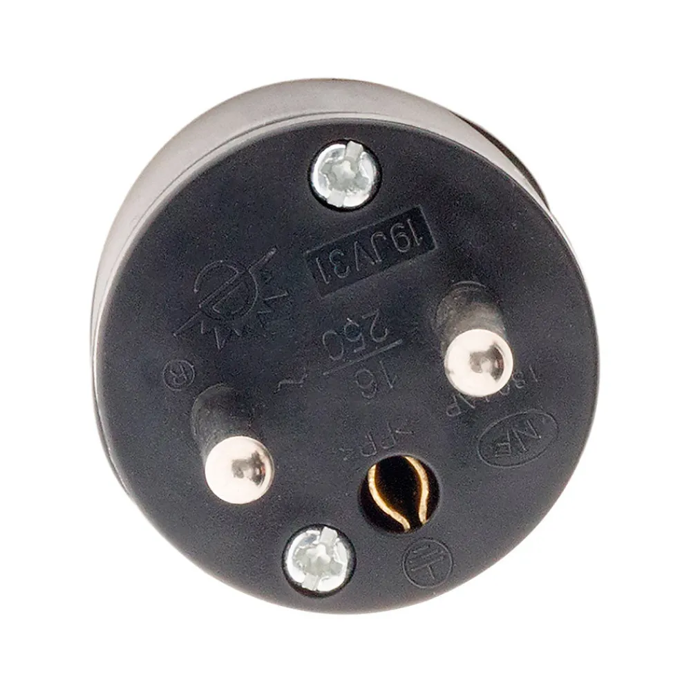 Zenitech Fiche mâle coudée 16A 2P+T - Noir -