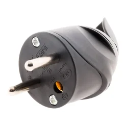 Zenitech Fiche mâle coudée 16A 2P+T - Noir -