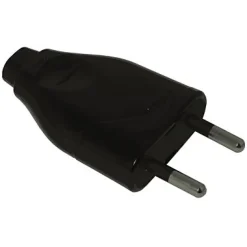 Diall Fiche Électrique-Fiche mâle noir glossy 6A 2 pôles