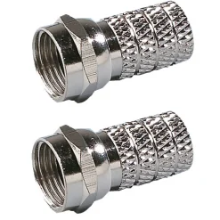 Erard Fiche 7 mm vendue par 2 - type F mâle à visser - connecteurs plaqués nickel -