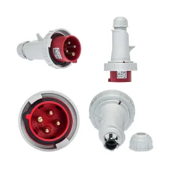 Ide Fiche Mobile Male Triphasé 16a 3p+t 380v - 4 Broches - étanche Ip67 -
