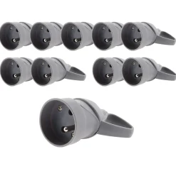 Zenitech 10 fiches femelles anneau 16A 2P + T noir