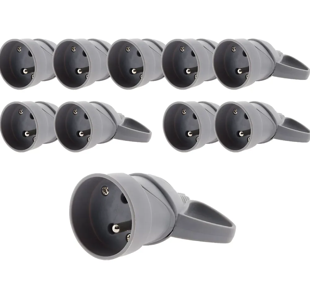 Zenitech 10 fiches femelles anneau 16A 2P + T noir