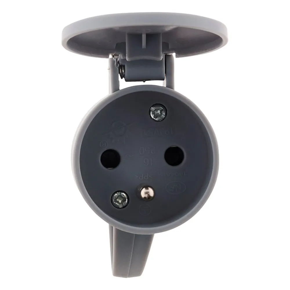 Zenitech Fiche Électrique-10 fiches femelles clapet 16A 2P+T gris