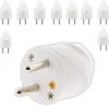 Zenitech 10 fiches mâles coudées 16A 2P+T blanc