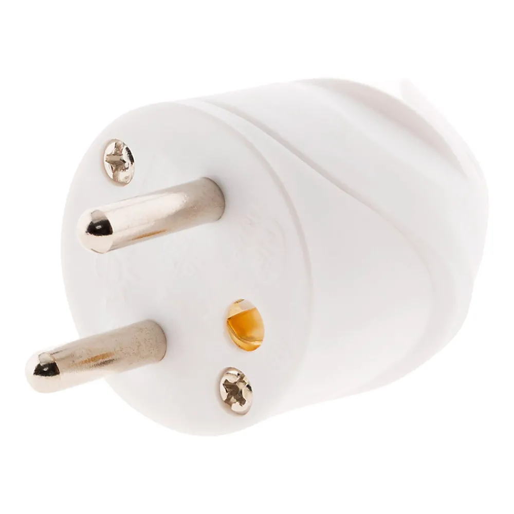 Zenitech 10 fiches mâles coudées 16A 2P+T blanc