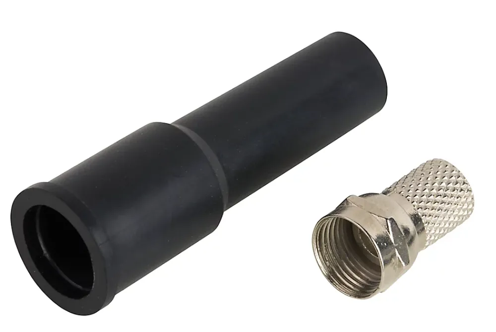 Diall Fiche TV Mâle type F à câbler imperméable pour PF100/RG6, lot de 2