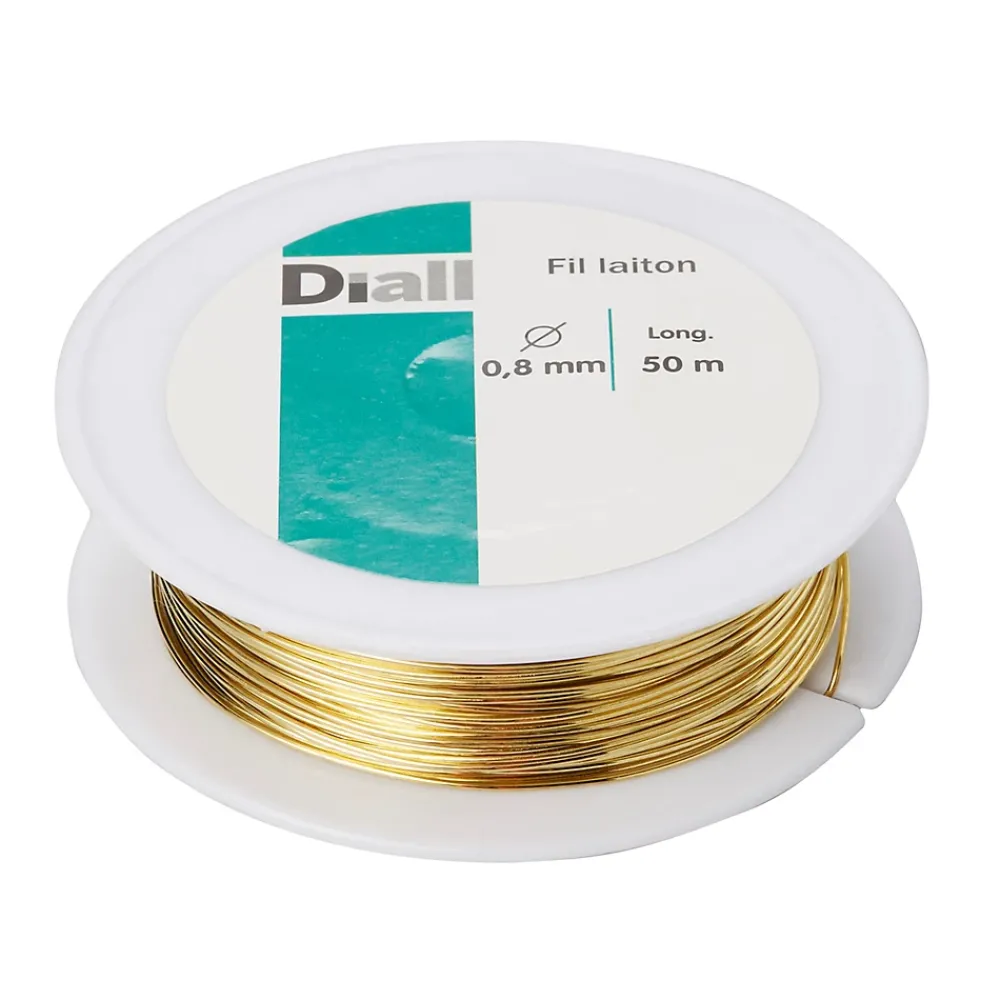 Diall Fil en laiton ø0.8 mm x 50 m Or