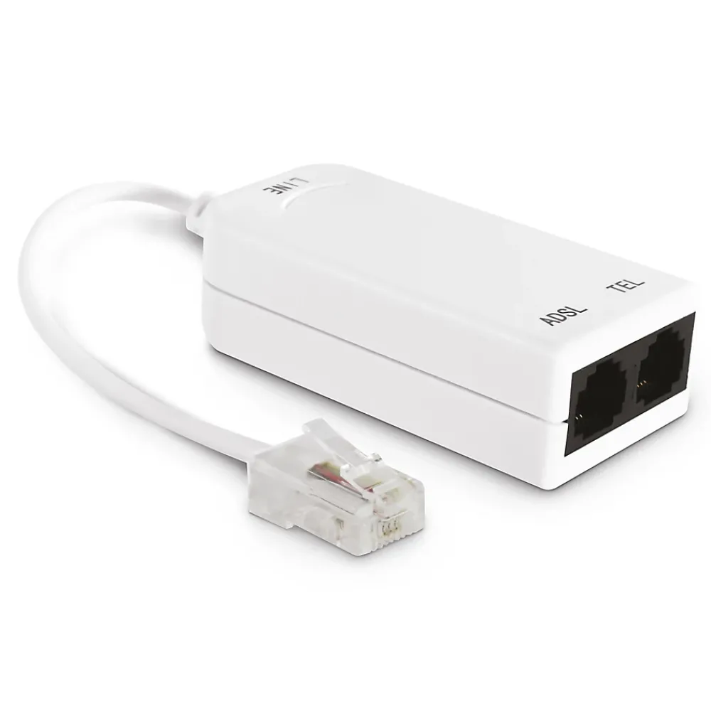 Avidsen Filtre ADSL RJ45 Mâle avec prise RJ11 Femelle et prise RJ45 Femelle