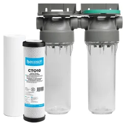 Sinea Adoucisseur D'Eau-Filtre à eau double 9' 3/4 + pack anti sédiments et odeurs filtration sous évier connexion 3/4'