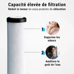 Sinea Adoucisseur D'Eau-Filtre à eau double 9' 3/4 + pack anti sédiments et odeurs filtration sous évier connexion 3/4'