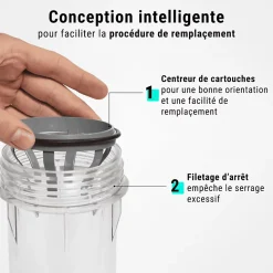 Sinea Adoucisseur D'Eau-Filtre à eau triple 9' 3/4 + Pack protection complète filtration sous évier connexion 3/4'