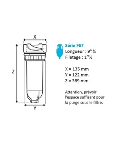 Apic Filtre tête laiton F67 1 1/2 pouce