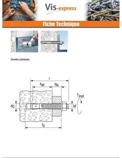 Fischer Ancrage FBN II 20X217 Filetée sur 90 Acier zingué - 1 pièce