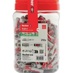 O91 Fischer DUOPOWER - Set de chevilles 10 x 50 mm, 210 pièces avec vis