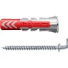O91 Cheville Pour Plaque De Plâtre-Fischer DuoPower 10 x 50 WH - Set chevilles nylon 10 mm avec 2 crochets coudés, pack 2