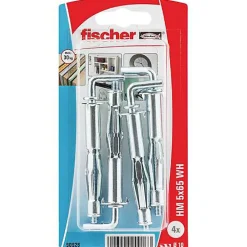 O91 Fischer HM 5 x 65 WH K NV Cheville métallique pour corps creux avec crochet coudé - pack de 4