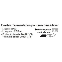 Generic Evacuation De Lave-Linge-Flexible d'alimentation pour machine a laver - NOVOBAIN - 2 m
