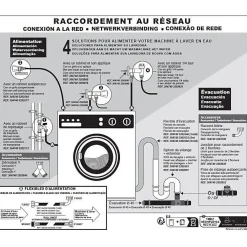 Edouard Rousseau Flexible d'évacuation pour machine a laver - ROUSSEAU - 2.50 m - Embouts O19 mm et O22 mm