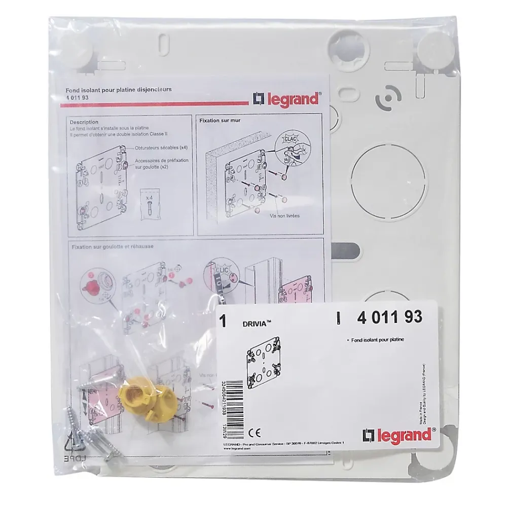 Legrand Tableau Électrique Nu-Fond isolant pour platines de branchement