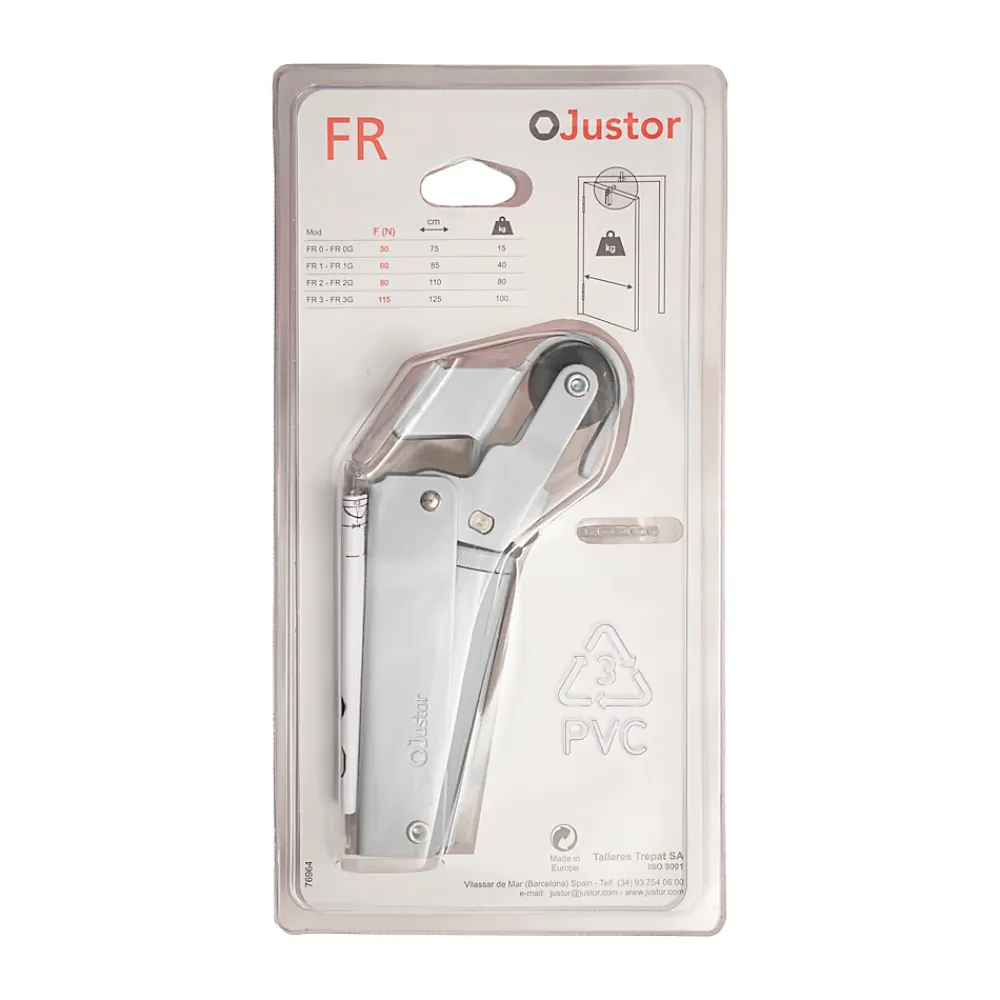 Hardwarexchange Ferme-Porte-Frein de rétention force 115 N, en aluminium anodisé argent, pour porte jusquà 100 KG.