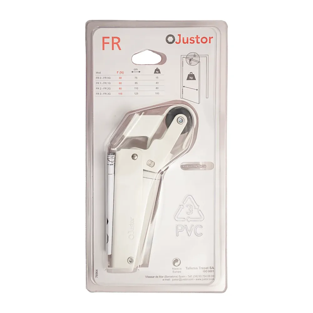 Hardwarexchange Ferme-Porte-Frein de rétention Réglable force 30 a 60 N aluminium anodisé blanc pour porte jusquà 40 KG