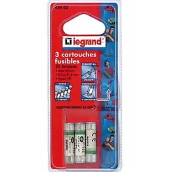 Legrand 3 fusibles céramique 8.5 x 31.5 mm avec voyant