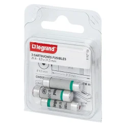 Legrand 3 fusibles céramique 8.5 x 31.5 mm avec voyant