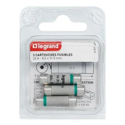 Legrand 3 fusibles céramique 8.5 x 31.5 mm avec voyant
