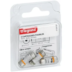 Legrand Fusible-3 fusibles céramique 8.5 x 23 mm avec voyant